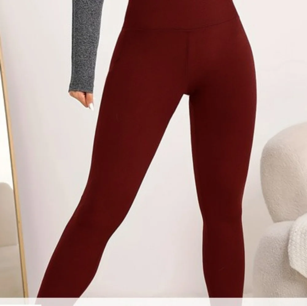 Burgundy sport Leggings - Picture 1 of 3